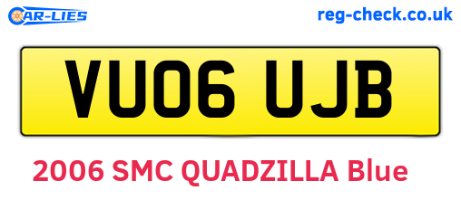 VU06UJB are the vehicle registration plates.