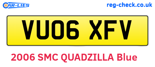 VU06XFV are the vehicle registration plates.