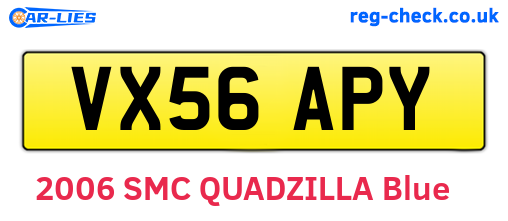 VX56APY are the vehicle registration plates.