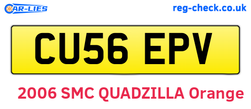 CU56EPV are the vehicle registration plates.