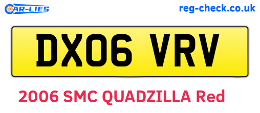 DX06VRV are the vehicle registration plates.