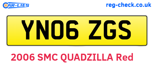 YN06ZGS are the vehicle registration plates.
