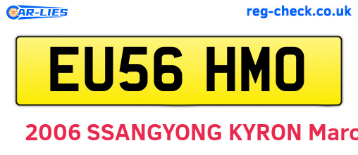 EU56HMO are the vehicle registration plates.