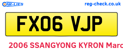 FX06VJP are the vehicle registration plates.