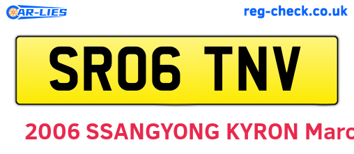 SR06TNV are the vehicle registration plates.