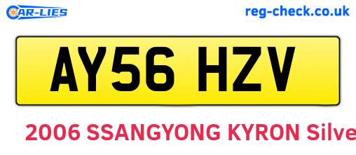 AY56HZV are the vehicle registration plates.