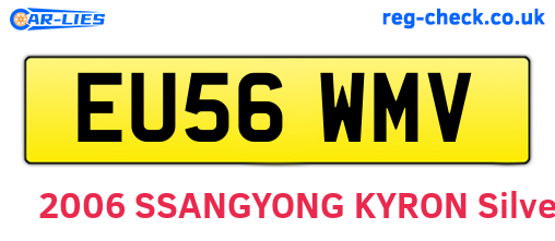 EU56WMV are the vehicle registration plates.