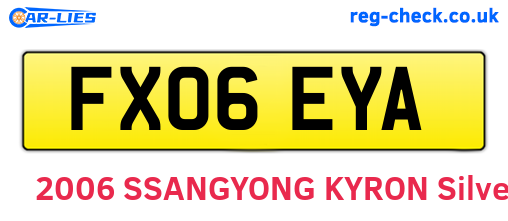FX06EYA are the vehicle registration plates.
