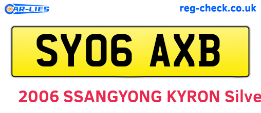SY06AXB are the vehicle registration plates.