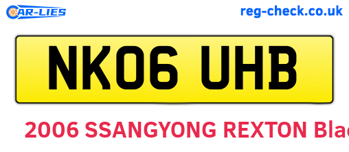 NK06UHB are the vehicle registration plates.