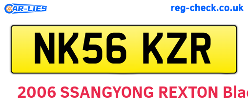 NK56KZR are the vehicle registration plates.