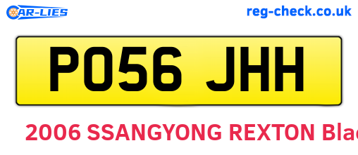 PO56JHH are the vehicle registration plates.