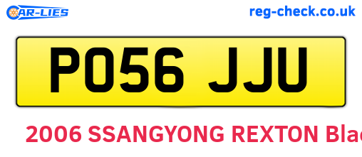 PO56JJU are the vehicle registration plates.