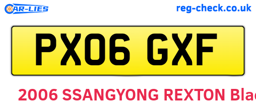 PX06GXF are the vehicle registration plates.