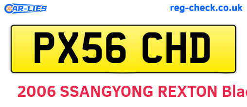 PX56CHD are the vehicle registration plates.