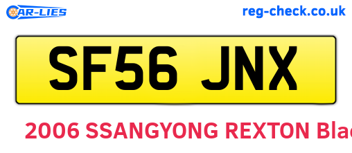 SF56JNX are the vehicle registration plates.