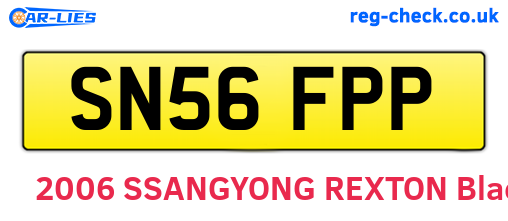 SN56FPP are the vehicle registration plates.