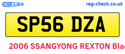 SP56DZA are the vehicle registration plates.