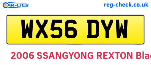 WX56DYW are the vehicle registration plates.