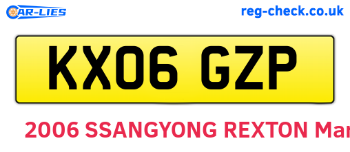 KX06GZP are the vehicle registration plates.