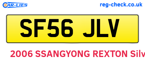SF56JLV are the vehicle registration plates.