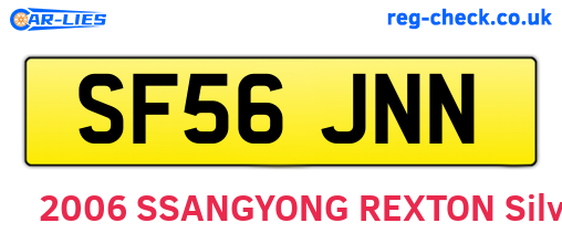 SF56JNN are the vehicle registration plates.