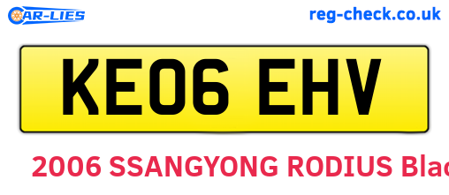KE06EHV are the vehicle registration plates.