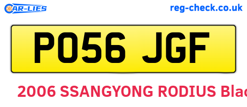 PO56JGF are the vehicle registration plates.