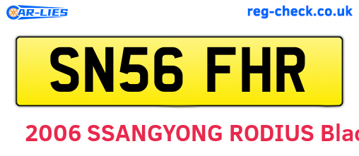 SN56FHR are the vehicle registration plates.