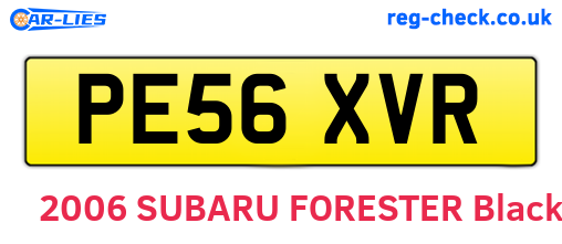 PE56XVR are the vehicle registration plates.
