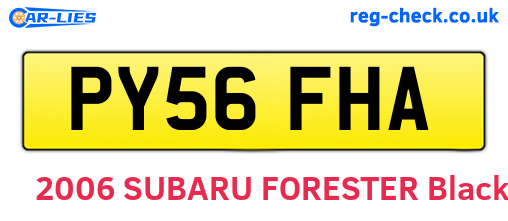 PY56FHA are the vehicle registration plates.