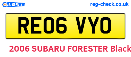 RE06VYO are the vehicle registration plates.