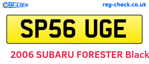 SP56UGE are the vehicle registration plates.