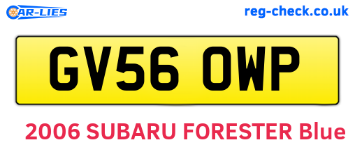 GV56OWP are the vehicle registration plates.