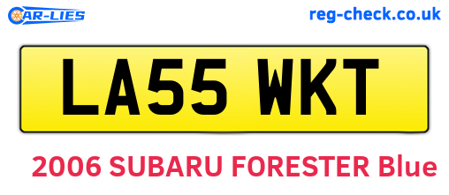 LA55WKT are the vehicle registration plates.