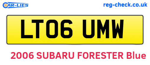 LT06UMW are the vehicle registration plates.