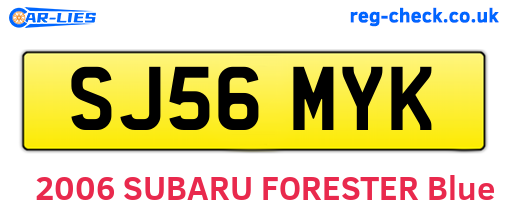 SJ56MYK are the vehicle registration plates.