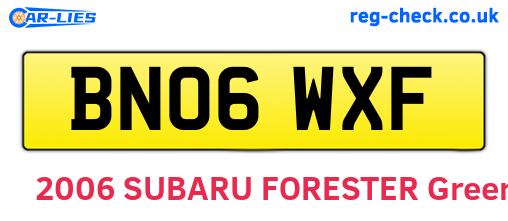 BN06WXF are the vehicle registration plates.