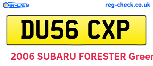 DU56CXP are the vehicle registration plates.