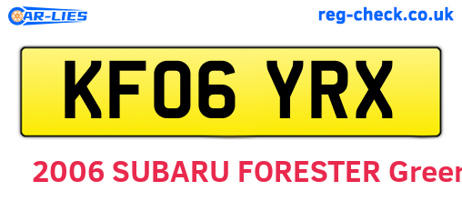 KF06YRX are the vehicle registration plates.