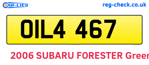 OIL4467 are the vehicle registration plates.