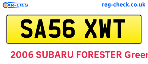 SA56XWT are the vehicle registration plates.