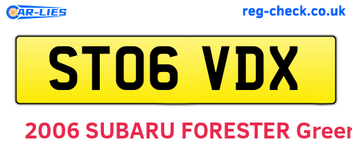 ST06VDX are the vehicle registration plates.