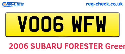 VO06WFW are the vehicle registration plates.