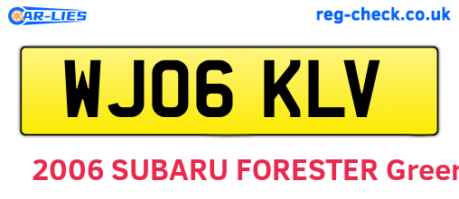 WJ06KLV are the vehicle registration plates.