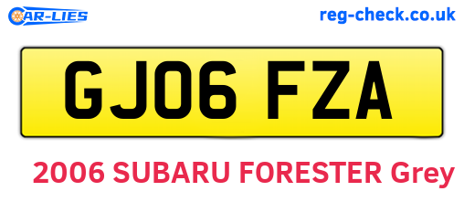 GJ06FZA are the vehicle registration plates.