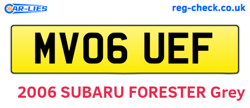 MV06UEF are the vehicle registration plates.