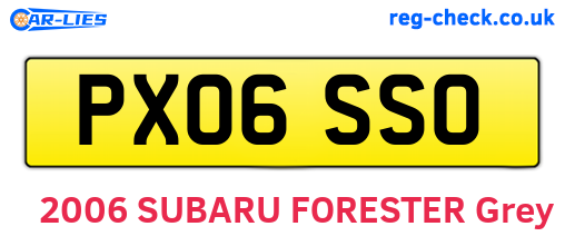PX06SSO are the vehicle registration plates.