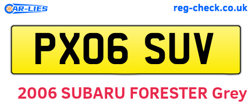PX06SUV are the vehicle registration plates.