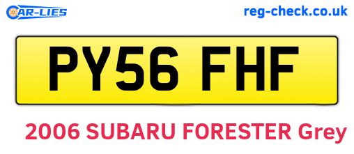 PY56FHF are the vehicle registration plates.